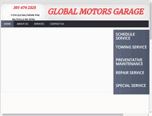 Tablet Screenshot of globalmotorsgarage.com